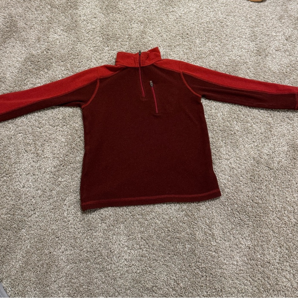 LL Bean Boys Quarter Zip Fleece Pullover 6-7
